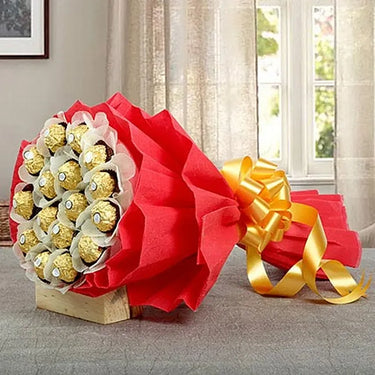 Ferrero Rocher Chocolate Bouquet, Elegant Gift, Indulgence, Fine Chocolates, Floral Arrangement